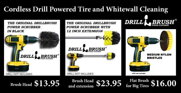 Drill Power Whitewall and Tire Cleaning Brushes